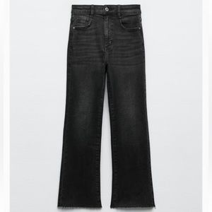 LIKE NEW Zara High Rise Mini Flare Jeans - Size 14 Black Wash BNWOT